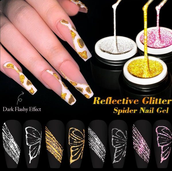 SPIDER GEL - REFLECTIVE GLITTER GOLD