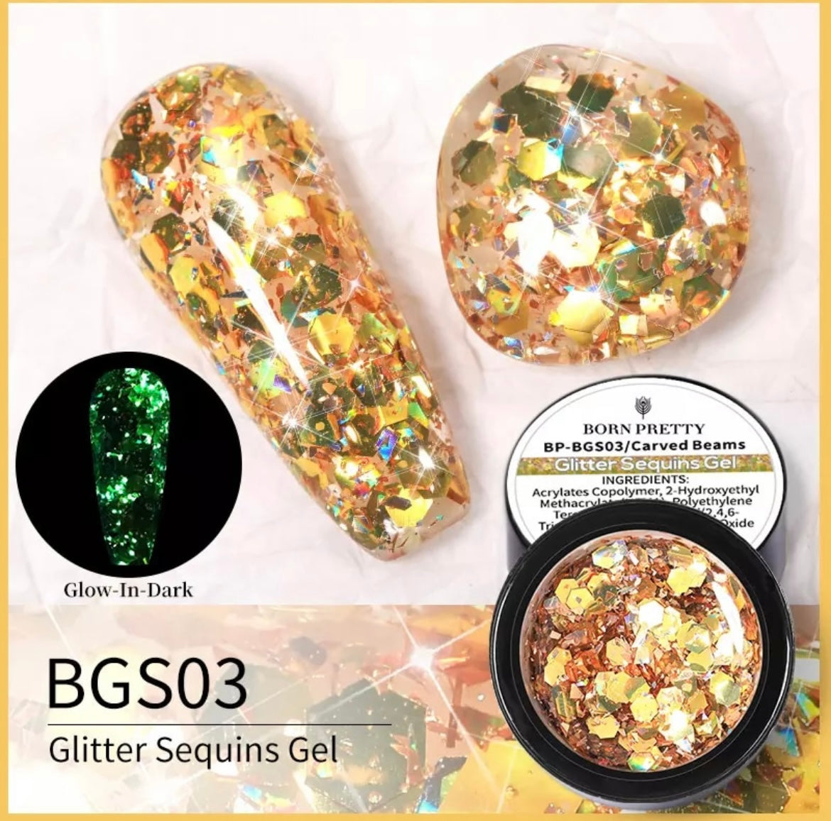 GLITTER LUMINOSO EFECTO REFLECTIVO BGS03